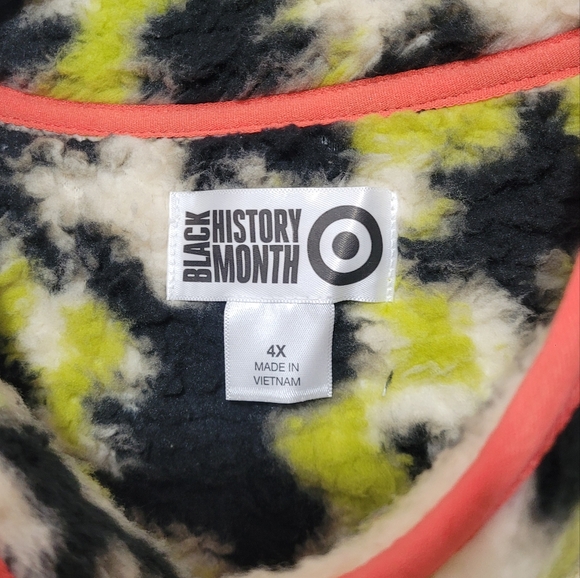 Black History Month Plus Size Limitless Faux Fur Jacket - Ivory Animal Icon 4X - Picture 10 of 13